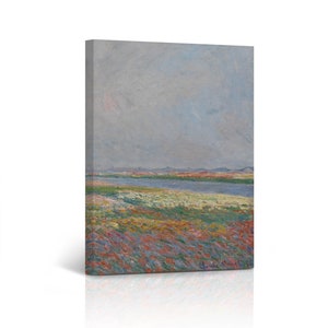 Tulip Fields Near The Hague Claude Monet Print Canvas Wall Art Reproduction Art Living Room Bedroom Bathroom Office Home Decor