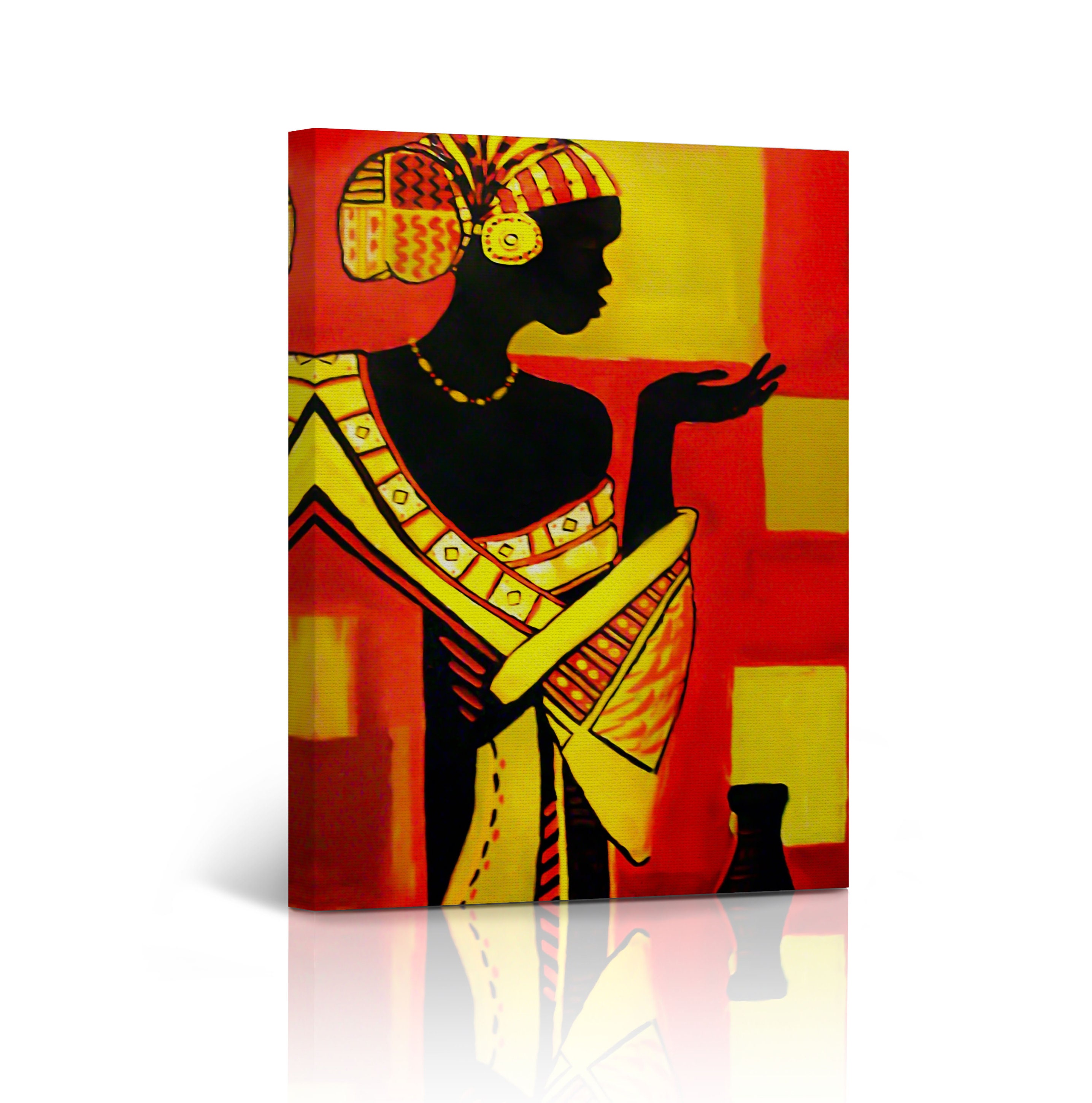 African Wall Art Woman Figure CANVAS PRINT Painting Home Decor Etsy