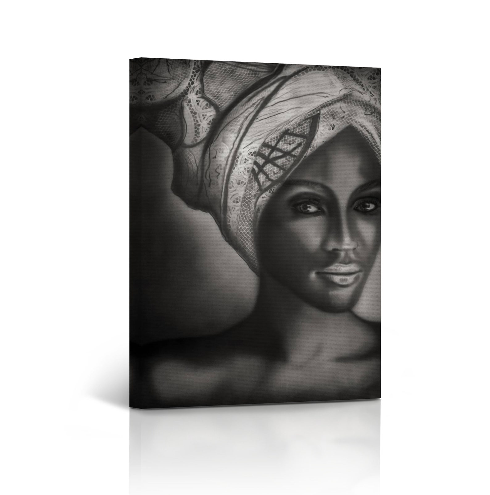 African Wall Art Woman CANVAS PRINT Black and White Art Home Etsy