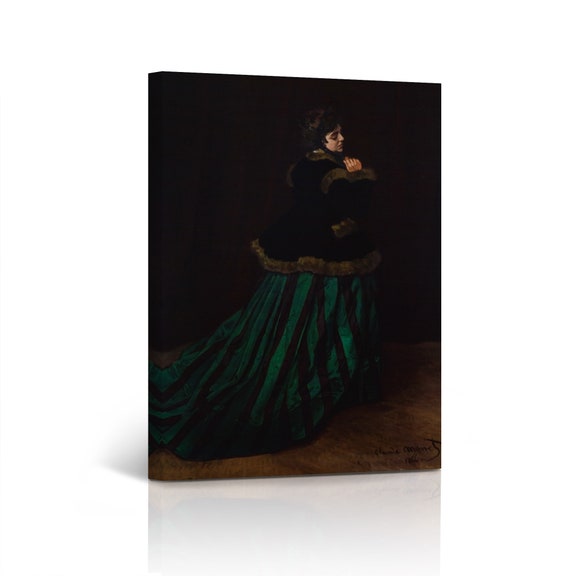 Camille the Woman in the Green Dress Claude Monet Print Canvas