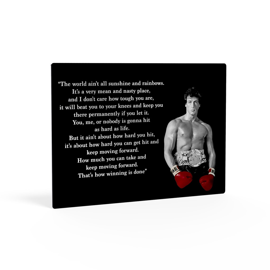 Rocky Balboa Motivational Wall Art Quote Metal Wall Decor Etsy