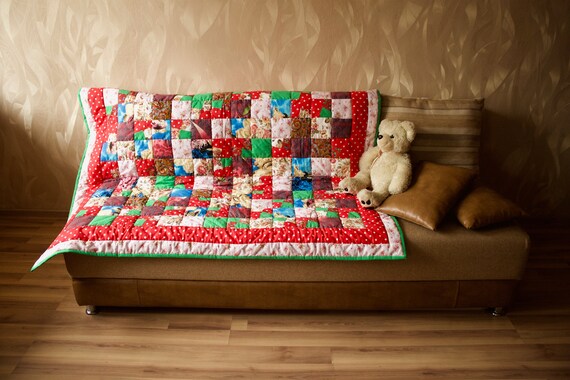 Small Quilt Quilts For Children Warm Quilt Teen Quilt Red And Etsy
