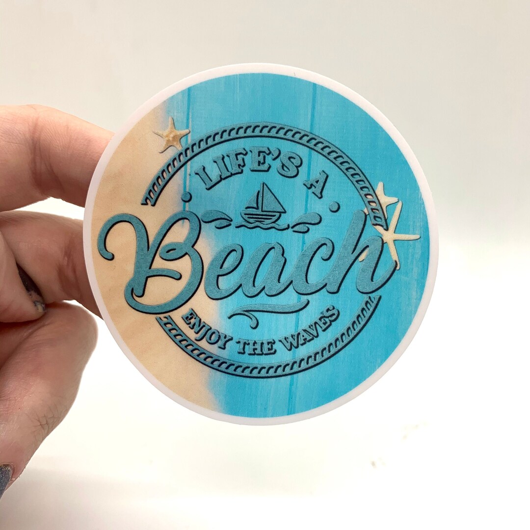 Life's a Beach Sticker Decal, Free Shipping, Laptop, Waterproof Car ...