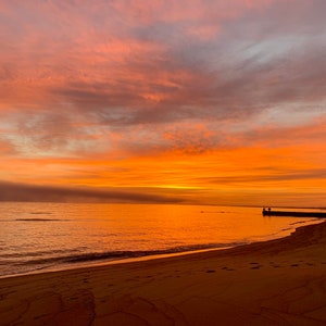 Sunrise over Norfolk Beach, Norfolk, VA Photo Print