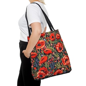 Ukrainian Poppy Seed Embroidery Design Tote Bag
