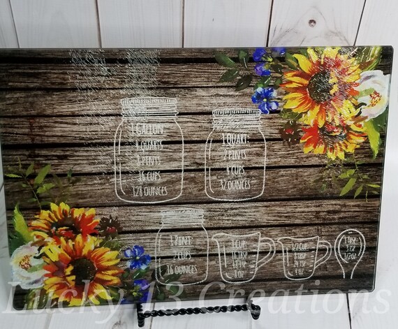 Measurement Glass Cutting Board Custom Cutting Board Etsy