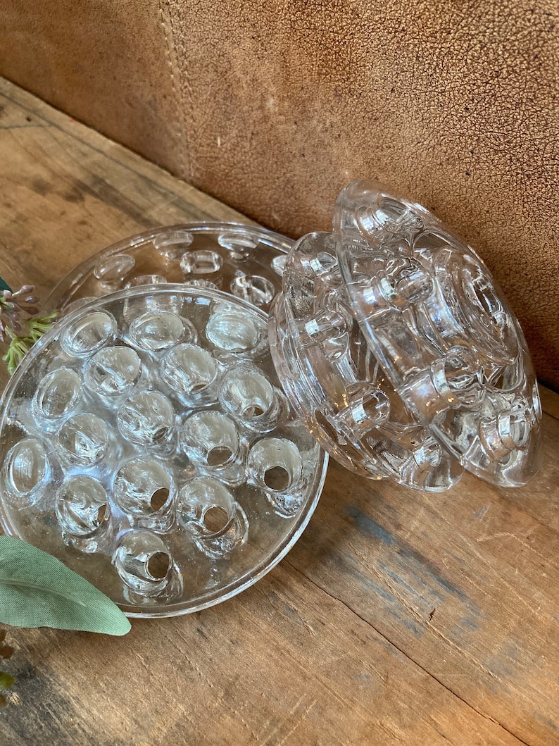 Vintage Glass Flower Frog Collection Etsy