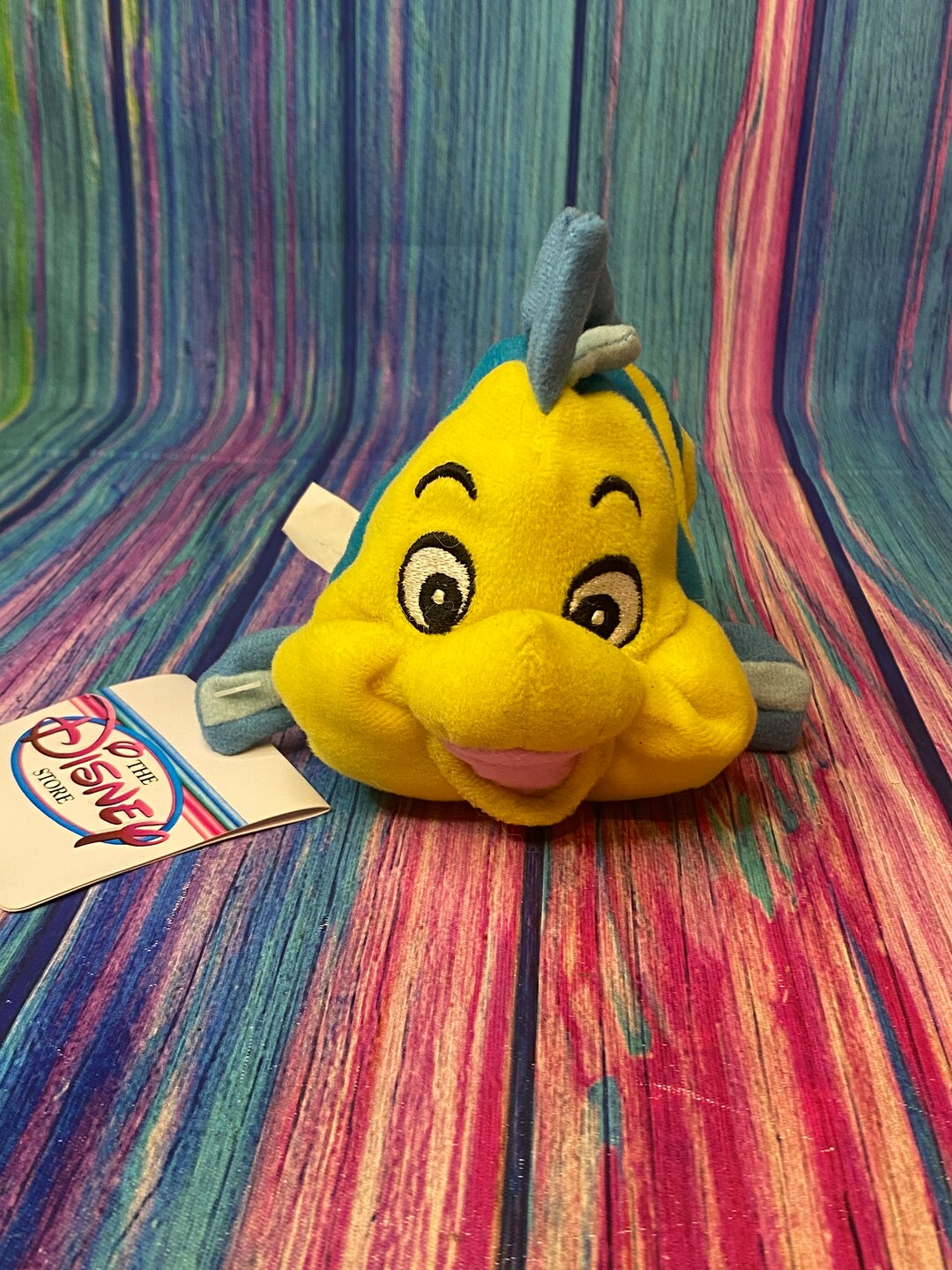 Vintage Disney Store Flounder Fish Little Mermaid Plush Bean Etsy