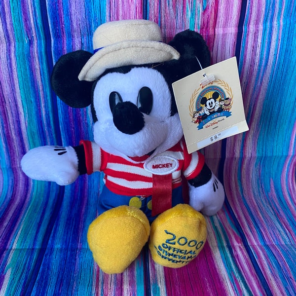 Vintage 2000 Official Disneyana convention Mickey Mouse Collectible bean bag plushie doll retro gift