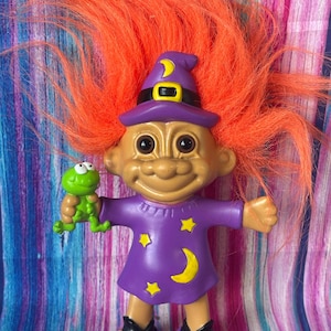 Vintage Halloween Russ Troll Dolls collectible kids toys retro holiday theme