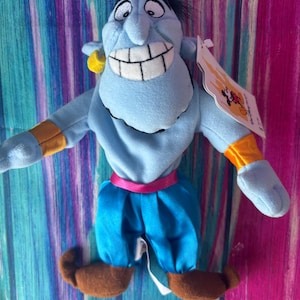 Vintage Disney Store Aladdin Genie bean bag plushie plush stuffed animal toys kids collectible Movie book Walt Disney