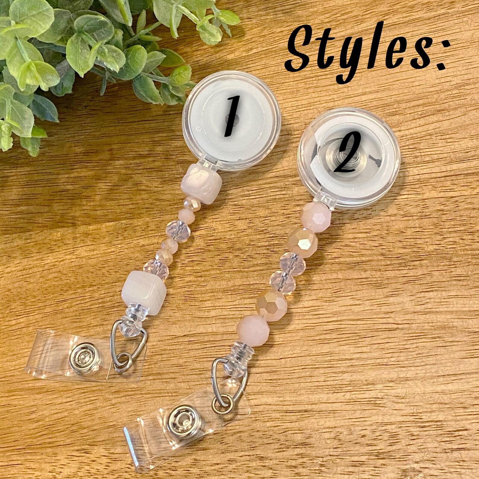 Beaded Badge Reelid Badge Holderretractable Badge Reel Etsy