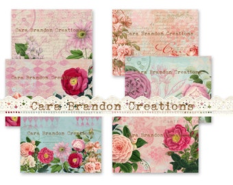 and background pages butterflies tags fresh colors ephemera botanicals Spring Up and Bloom digital Junk Journal Kit with journal pages