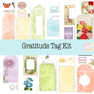 Rainbow Junk Journal Kit, Rainbow en Butterfly Tag-kit, Dankbaarheid Tag Kit,