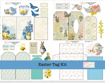 Kit di tag effimeri pasquali, diario di primavera stampabile (download digitale)