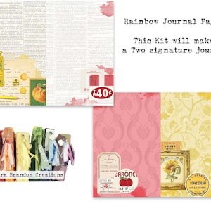 Retro Rainbow 2 Signature Digital Junk Journal Kit with 12 pages