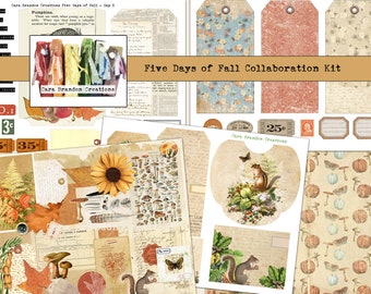 Herbst Junk Journal Kit, Tags, Ephemera (Digitaler Download)