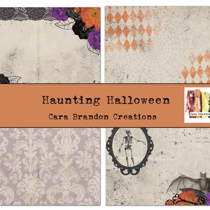 Kit de diario basura digital de Halloween, kit de diario basura vintage de Halloween, kit de diario basura de Halloween grunge