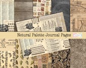 Neutral Palette Junk Journal Kit , Tim Holtz Inspired, Digital Kit Download
