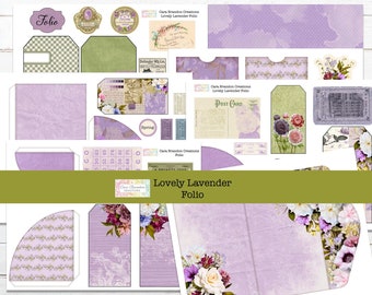 May include: A digital scrapbooking kit with a lavender theme. The kit includes various elements such as tags, papers, and embellishments. The kit is perfect for creating digital scrapbook pages, cards, and other crafts.