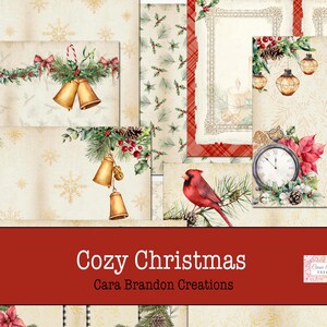 Christmas Digital Junk Journal Kit, Cozy Christmas Junk Journal Kit, Traditional Christmas Junk Journal Kit