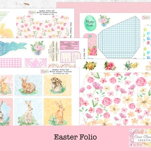 Kit stampabile per il foglio di Pasqua, materiale effimero primaverile (download digitale) immagine 1