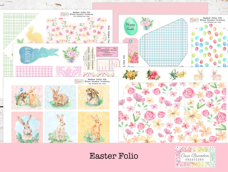 Kit stampabile per il foglio di Pasqua, materiale effimero primaverile (download digitale) immagine 1