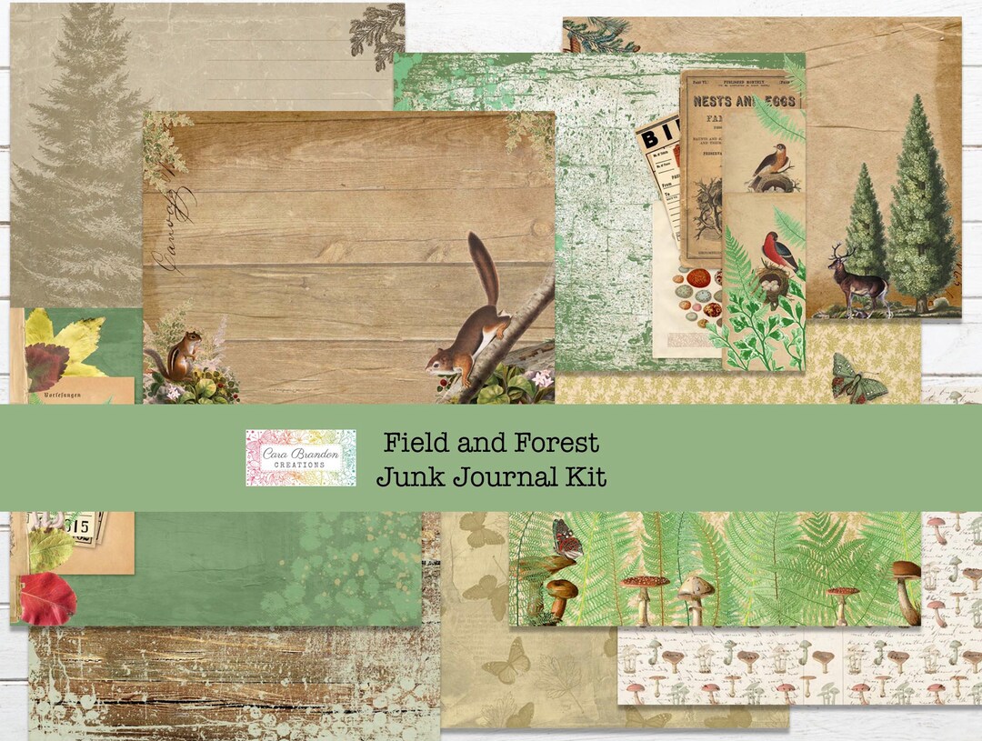 Forest Junk Journal Kit, Woodland Scrapbook Paper (digital Download) - Etsy