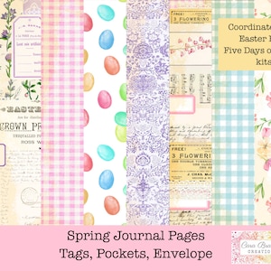 Ostern Junk Journal Kit - Druckbare Frühlingsseiten zum Spaß Basteln, druckbare Ostern Junk Journal Kit