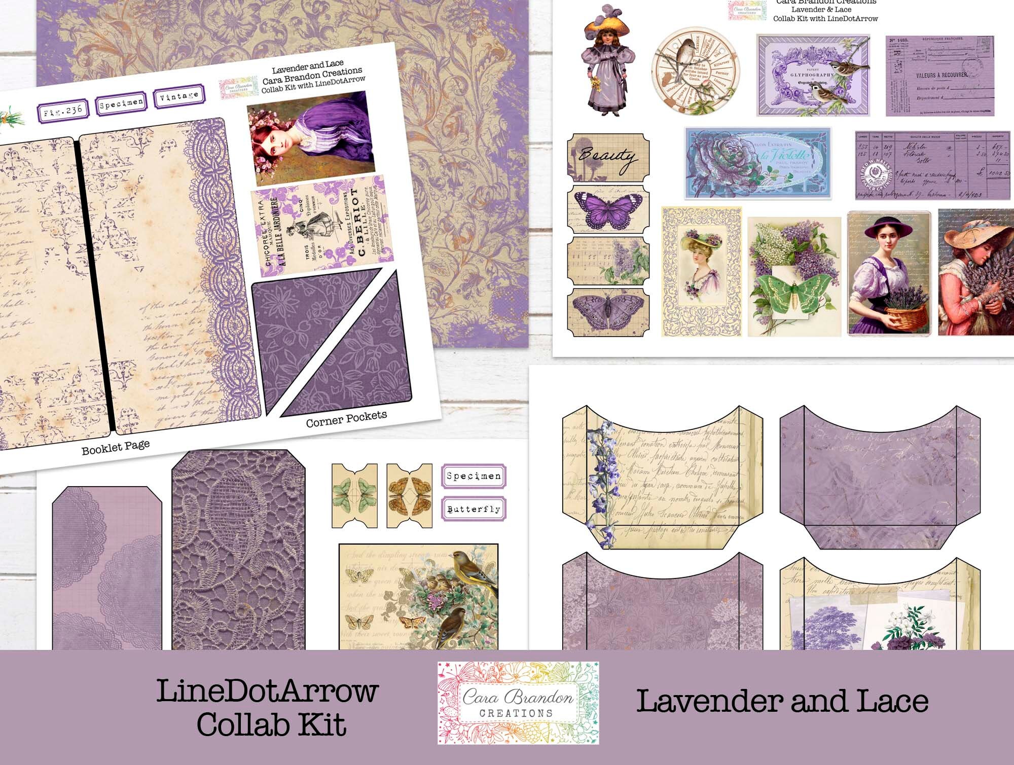 Lavender & Lace Junk Journal Kit, Purple Ephemera (digital Download) - Etsy