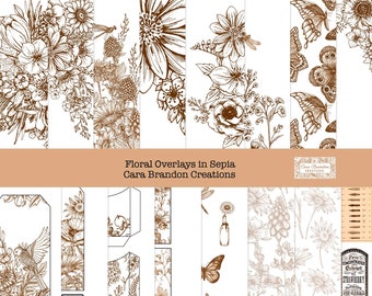 Floral Overlay Journal Kit in Sepia