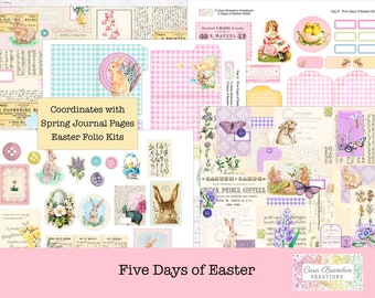 Kit per diario pasquale – Pagine stampabili e abbellimenti (download digitale)