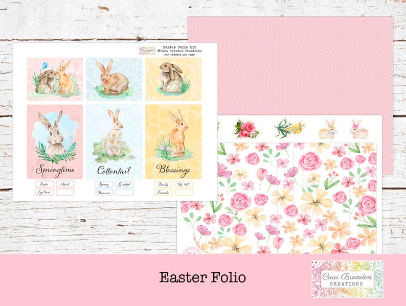 Kit stampabile per il foglio di Pasqua, materiale effimero primaverile (download digitale) immagine 5
