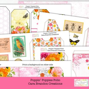 Sommer Folio Kit, Poppin Poppies Folio Kit, Sommer Blumen Folio zum ausdrucken