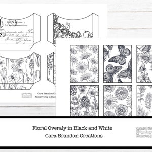 Black and White Floral Junk Journal Kit (Digital Download) image 7