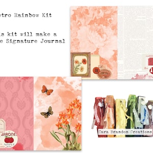Retro Rainbow 3 signature digital junk journal kit with 12 pages