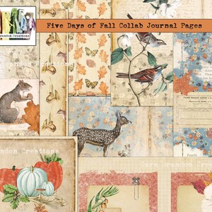 Fall Mini Junk Journal Kit, Fall Junk Journal Kit, Fall Printable pages, Autumn Junk Journal Kit, 2021 Five Days of Fall Journal Pages