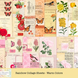 Pages du journal Rainbow Collage dans des couleurs chaudes
