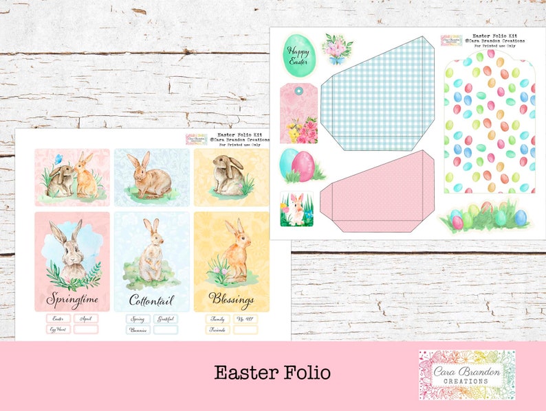 Kit stampabile per il foglio di Pasqua, materiale effimero primaverile (download digitale) immagine 2