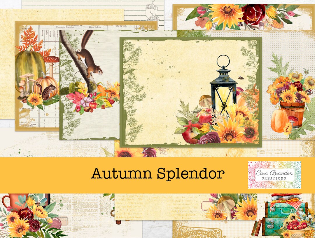 Autumn Splendor Junk Journal Kit, Printable Fall Ephemera (digital ...