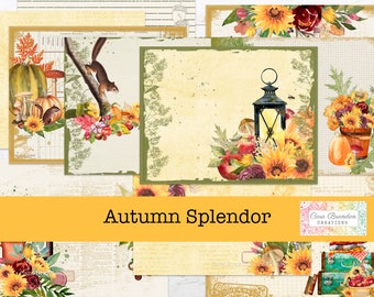 Autumn Splendor Junk Journal Kit, Printable Fall Ephemera (Digital Download)
