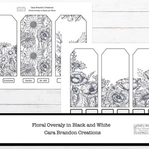 Black and White Floral Junk Journal Kit (Digital Download) image 6