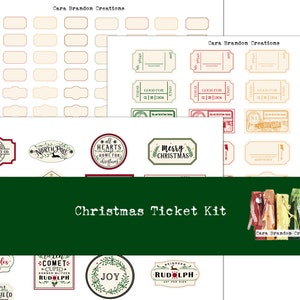 Kit de ingressos de Natal, ingressos para impressão, ingressos digitais de Natal, ingressos de Natal para impressão
