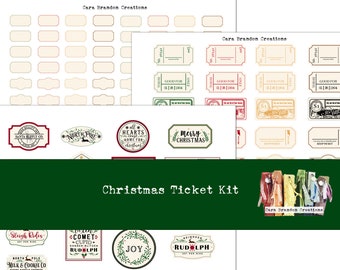 Christmas Ticket Kit, Printable Tickets, Christmas Digital Tickets, Printable Christmas Tickets