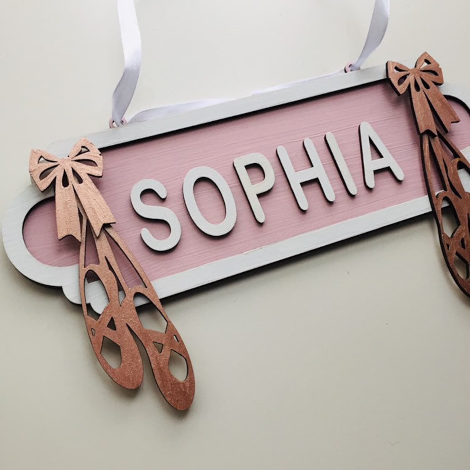 ballet street sign, girls birthday gift, rose gold sign, personalised wooden plaque, new baby present, rosegold decor