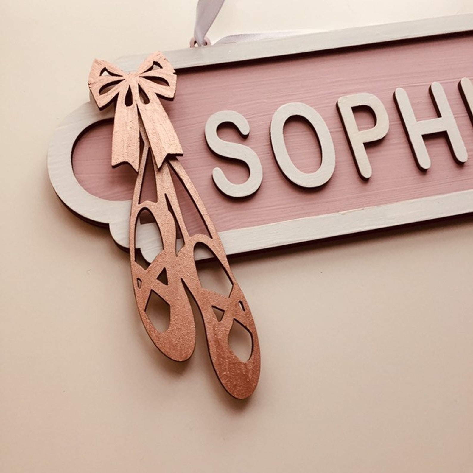 ballet street sign, girls birthday gift, rose gold sign, personalised wooden plaque, new baby present, rosegold decor