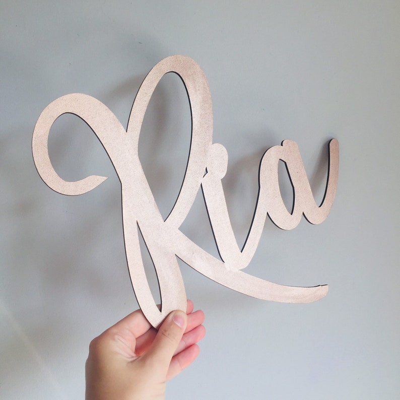 30cm Rose Gold Script 12inch Long Wall Name Letters Etsy