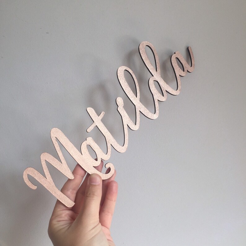 30cm Rose Gold Script 12inch long Wall Name Letters Etsy