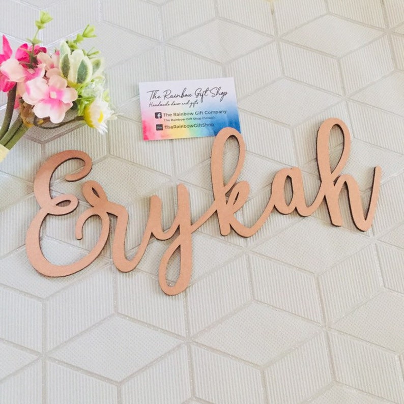 30cm Rose Gold Script 12inch long Wall Name Letters Etsy
