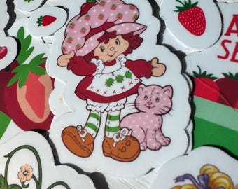 Strawberry Shortcake Stickers | Retro Cartoon Vinyl Decals (25 Pack)